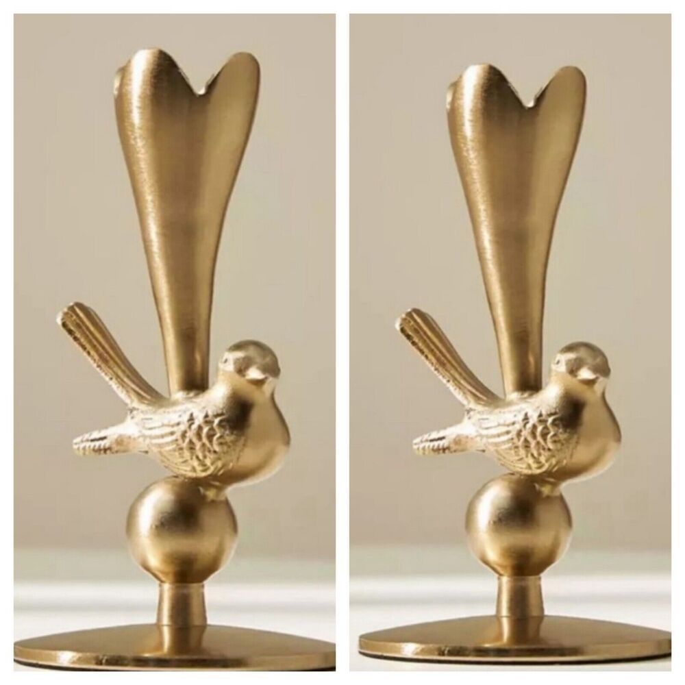 Set of 2 Anthropologie Marizia Sparrow Candlestick Holder Small